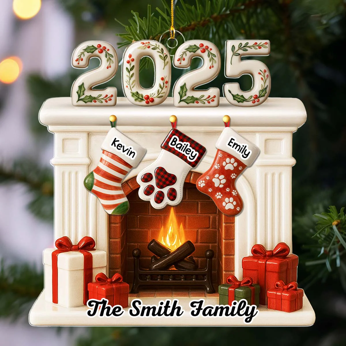 Fireside Memories Ver 2 - Personalized Custom Acrylic Ornament - Image 4