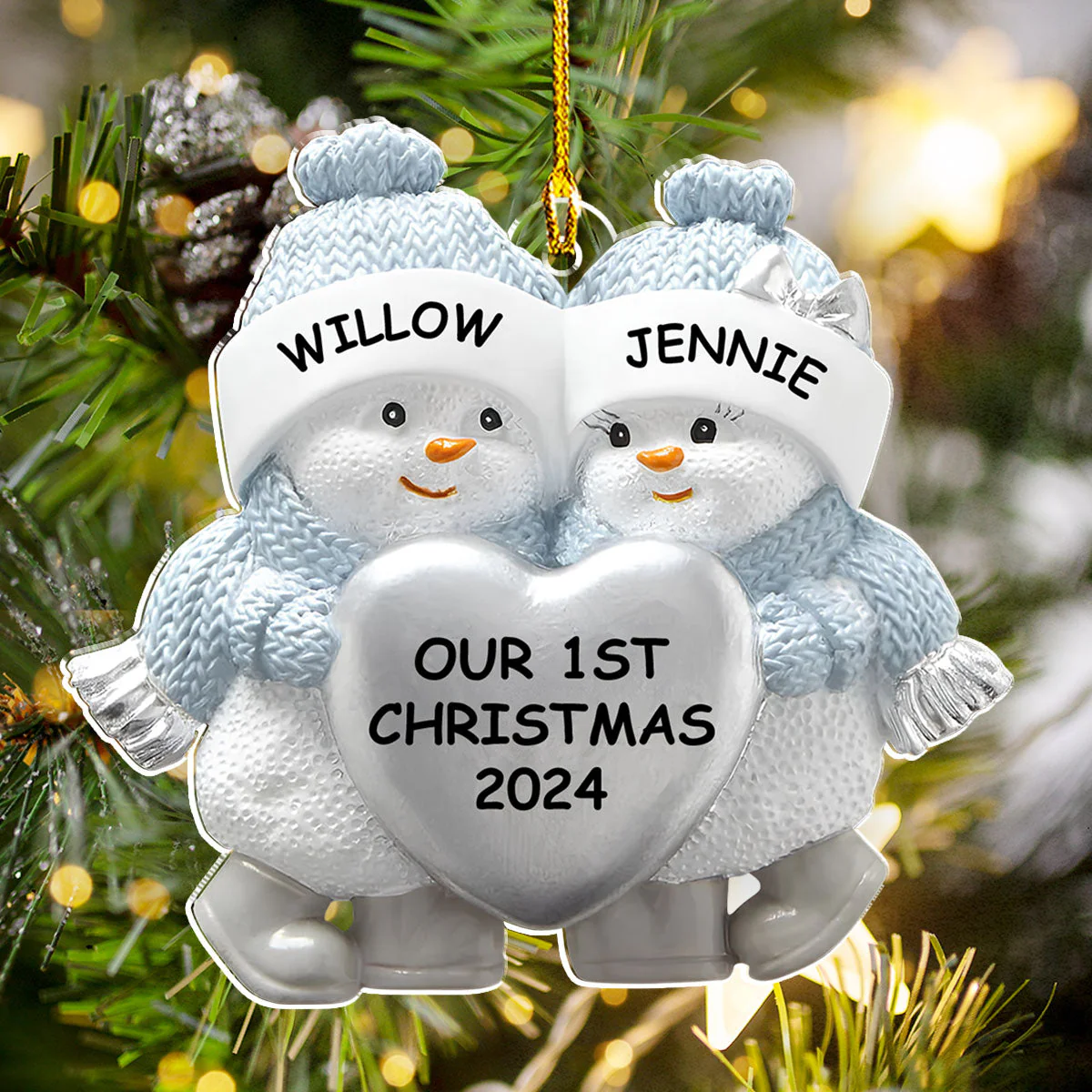 First And Forever - Personalized Custom Acrylic Ornament - Image 2