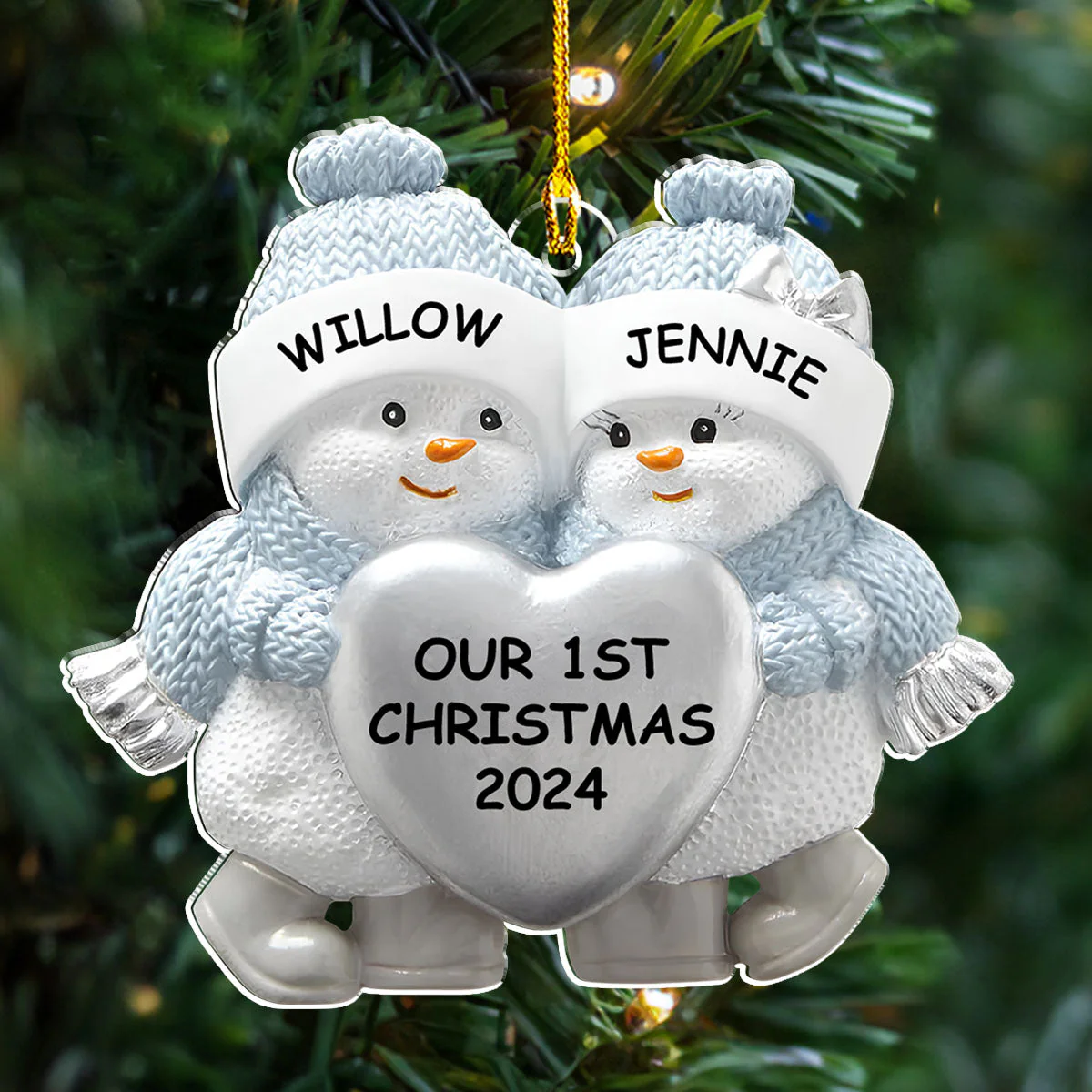 First And Forever - Personalized Custom Acrylic Ornament - Image 4