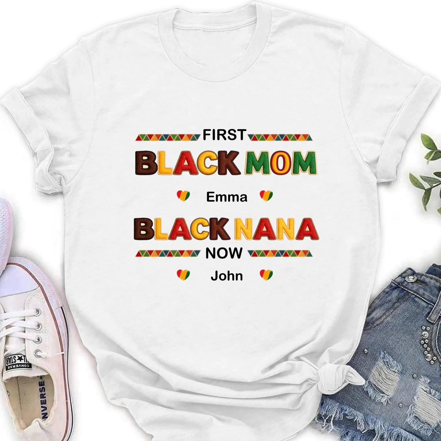 First Black Mom Now Black Grandma - Personalized Custom Shirt - Image 18
