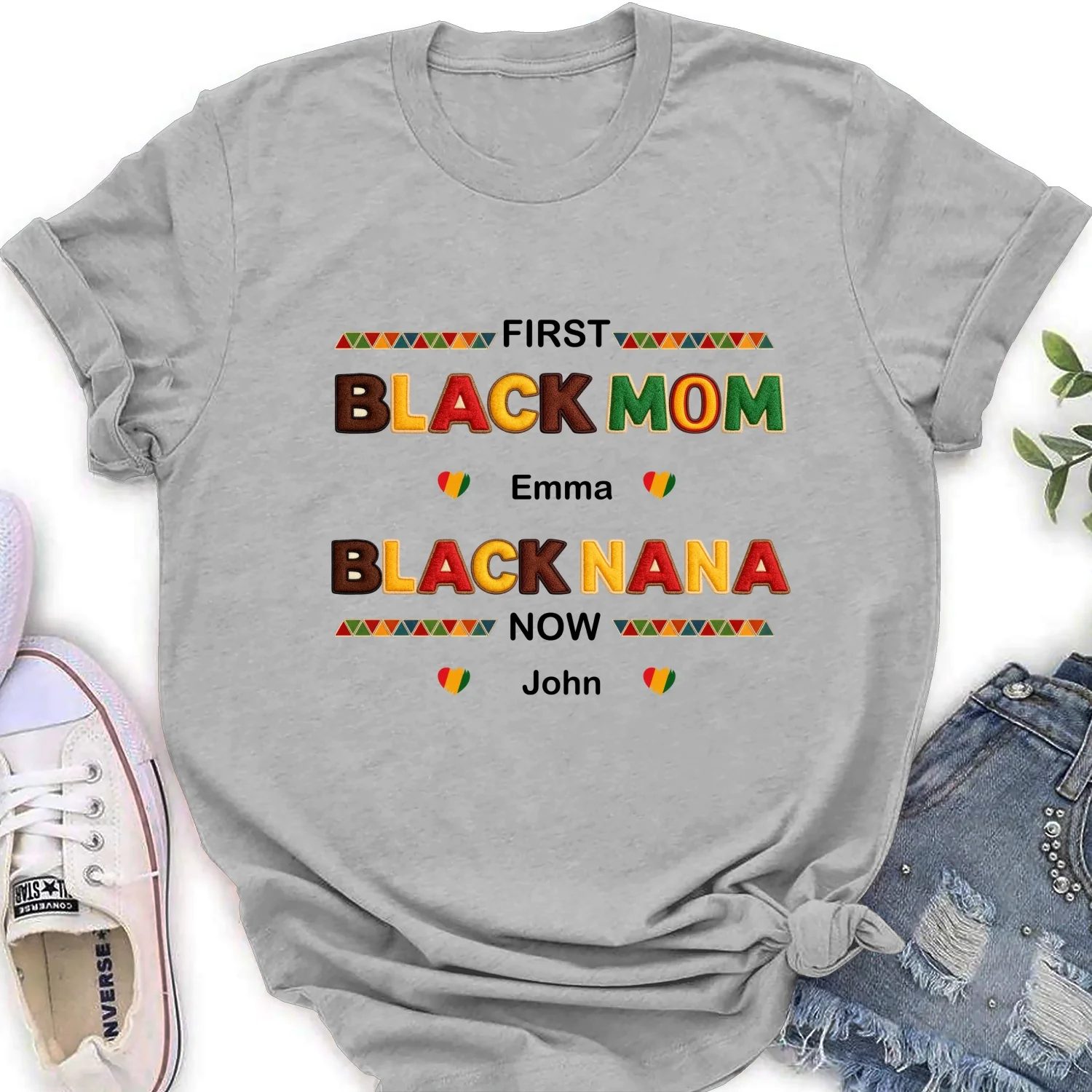 First Black Mom Now Black Grandma - Personalized Custom Shirt - Image 19