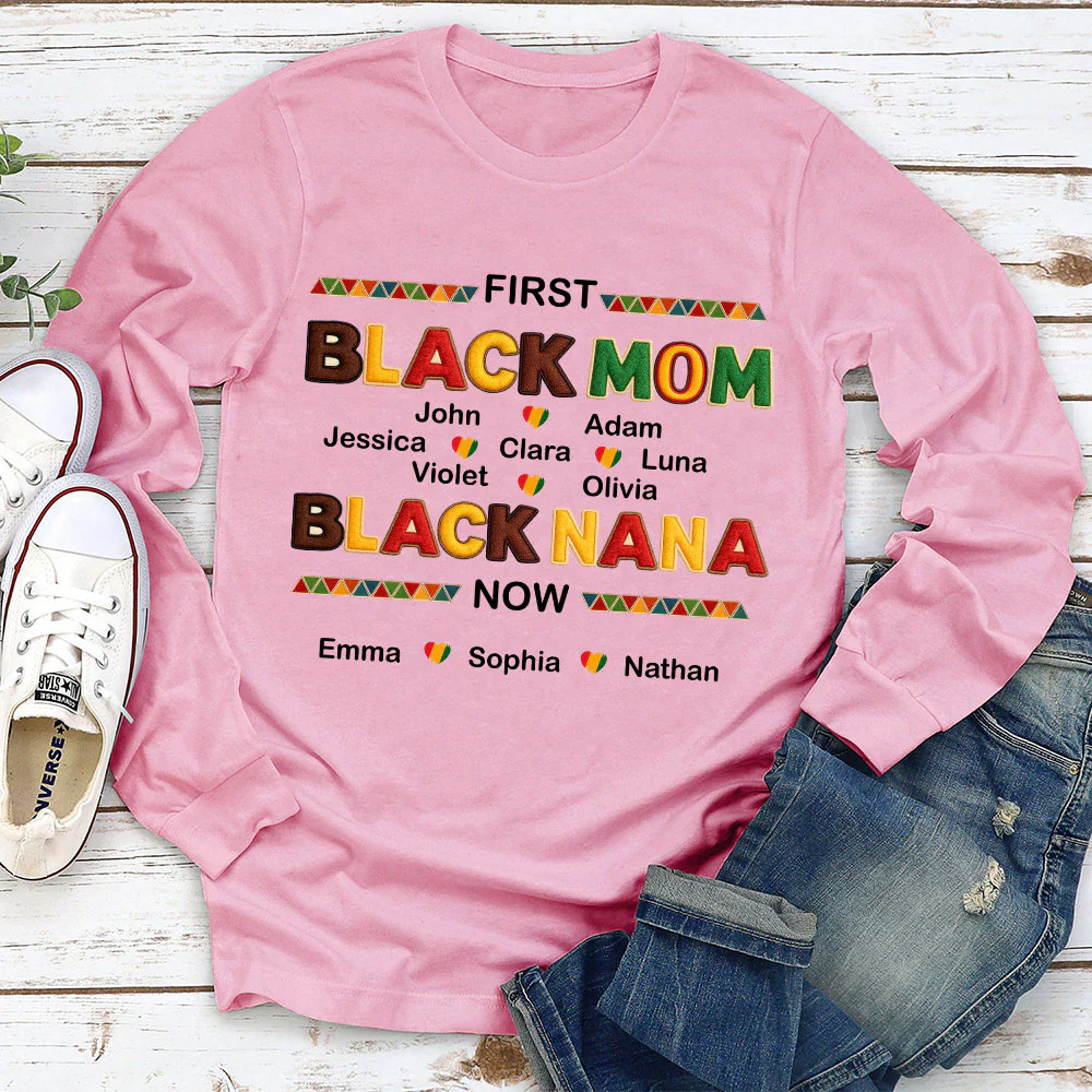 First Black Mom Now Black Grandma - Personalized Custom Shirt - Image 7