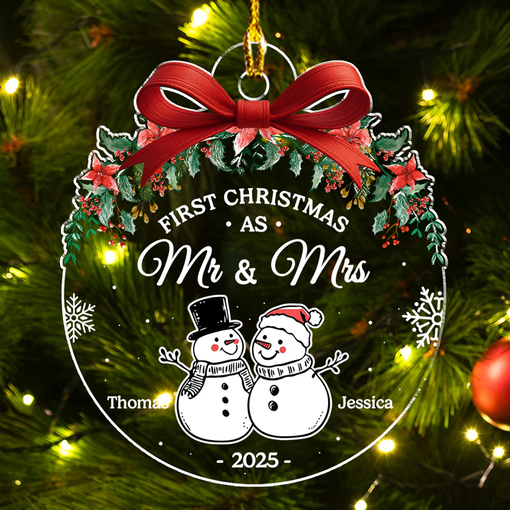 First Christmas As - Personalized Custom Acrylic Ornament - Image 3