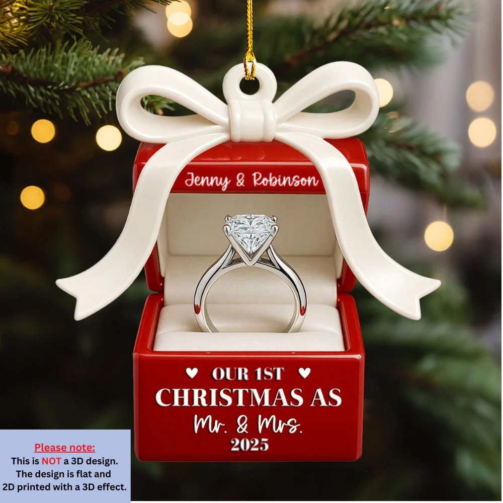First Christmas Couple - Personalized Custom Acrylic Ornament - Image 6