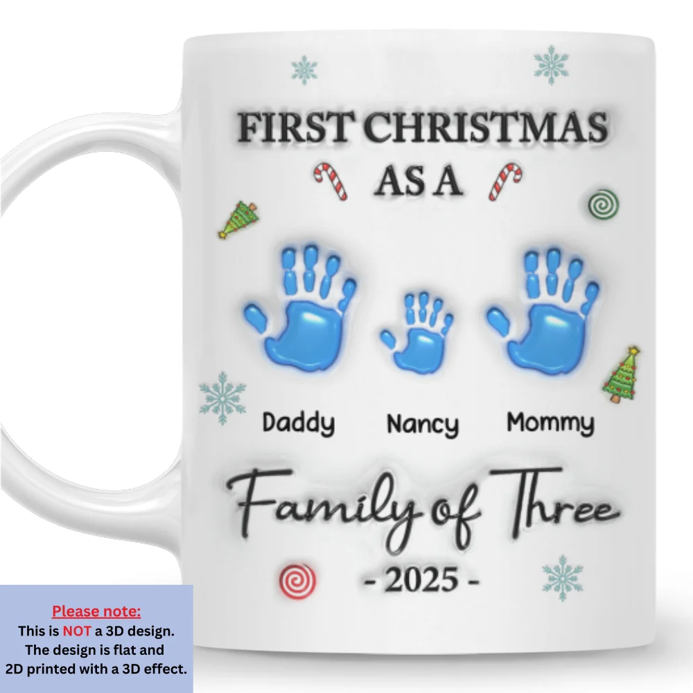 First Christmas Family - Personalized Custom 3D Inflated Effect Mug - Image 6