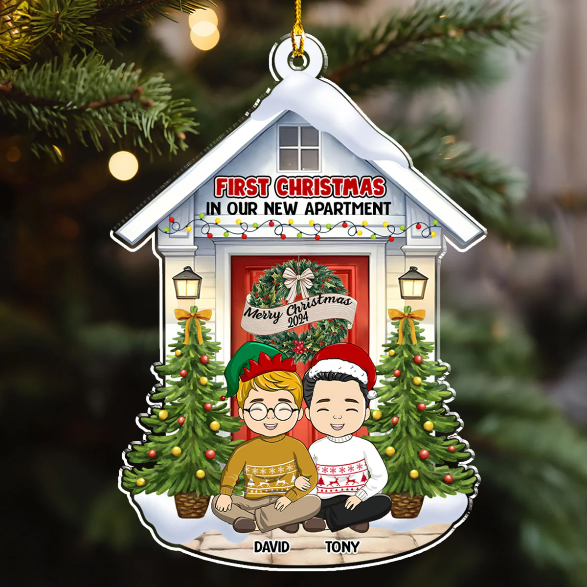 First Christmas In Our New Home - Personalized Custom Acrylic Ornament - Image 3