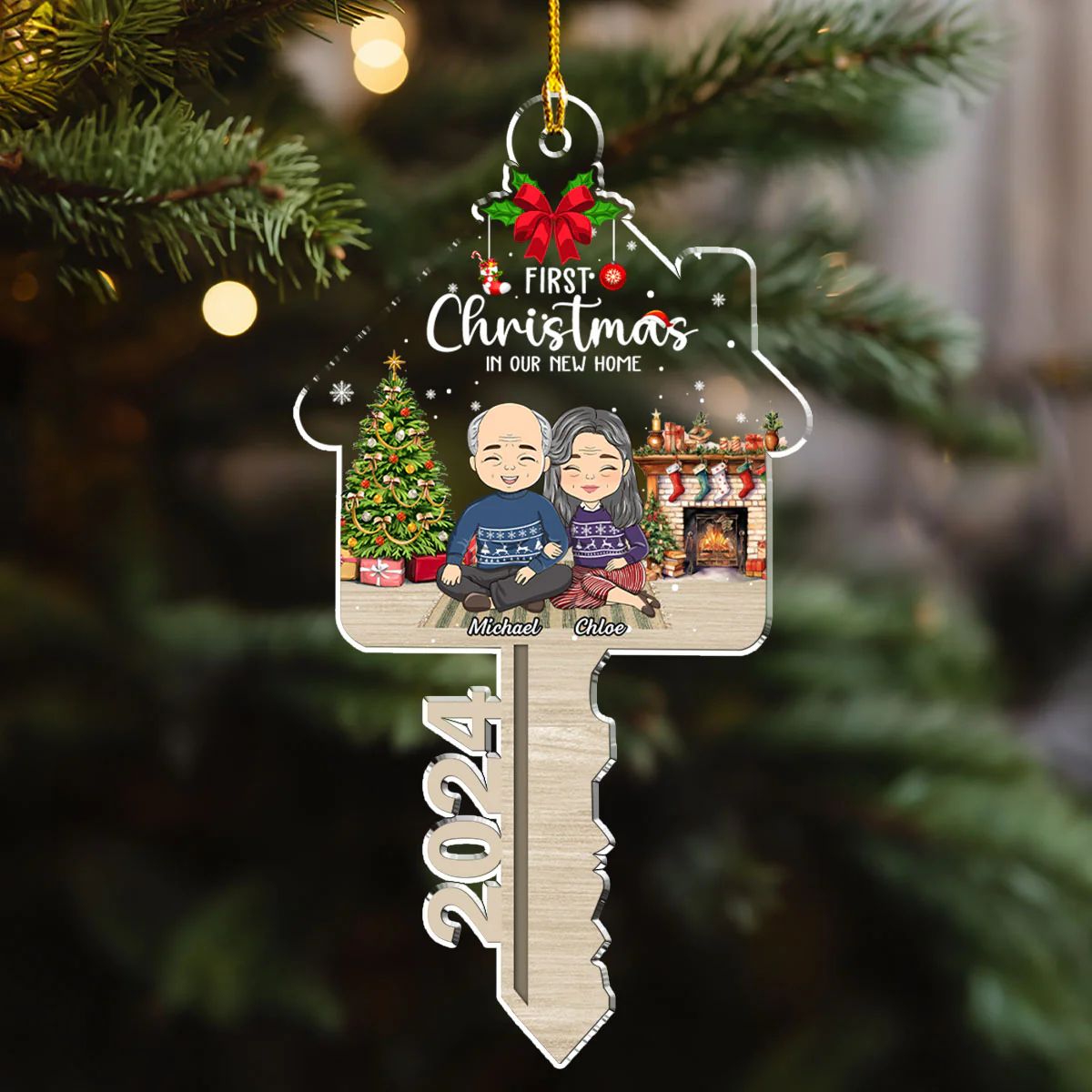 First Christmas In Our New Home - Personalized Custom Acrylic Ornament - Image 4