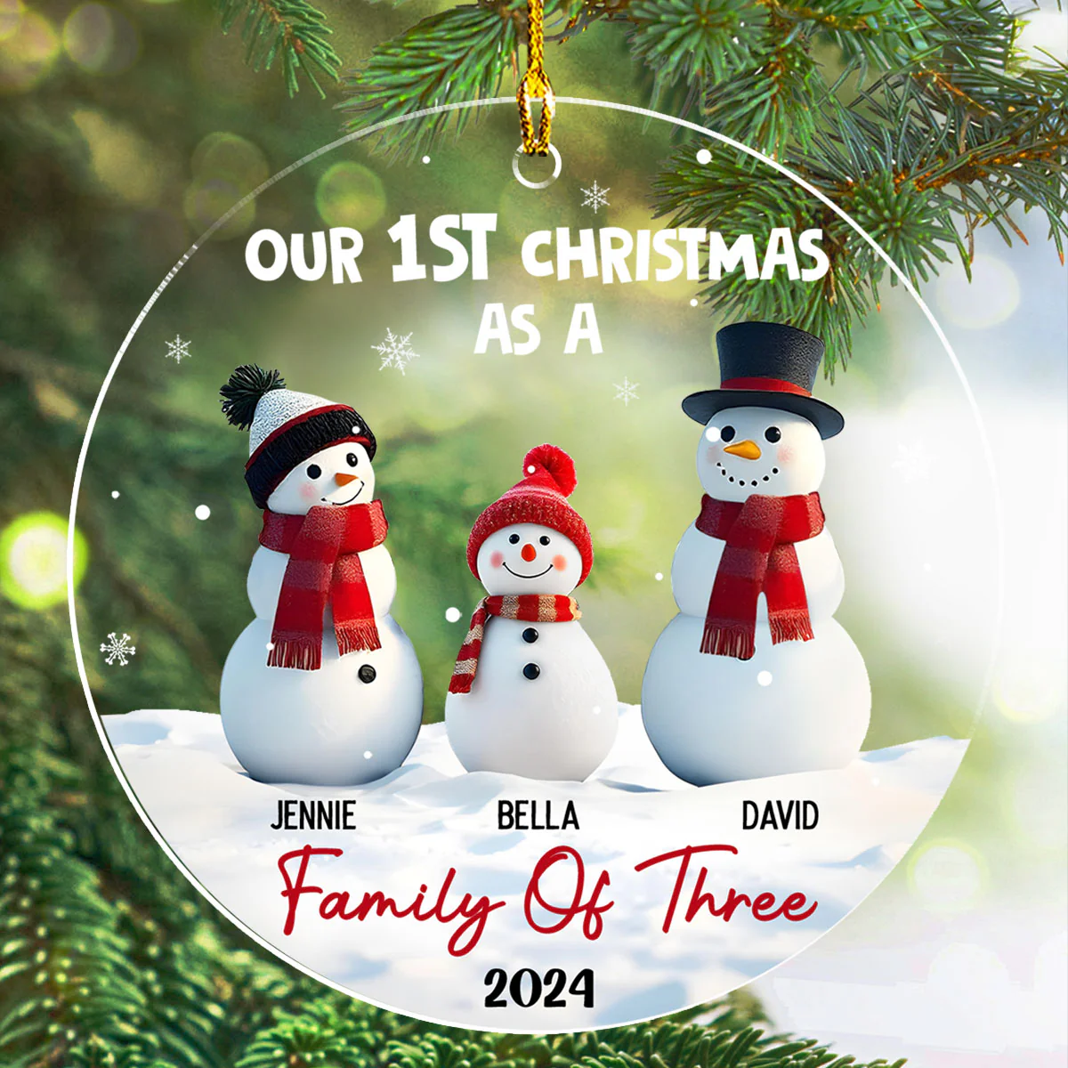 First Christmas - Personalized Custom 3D Inflated Effect Acrylic Ornament - Image 2