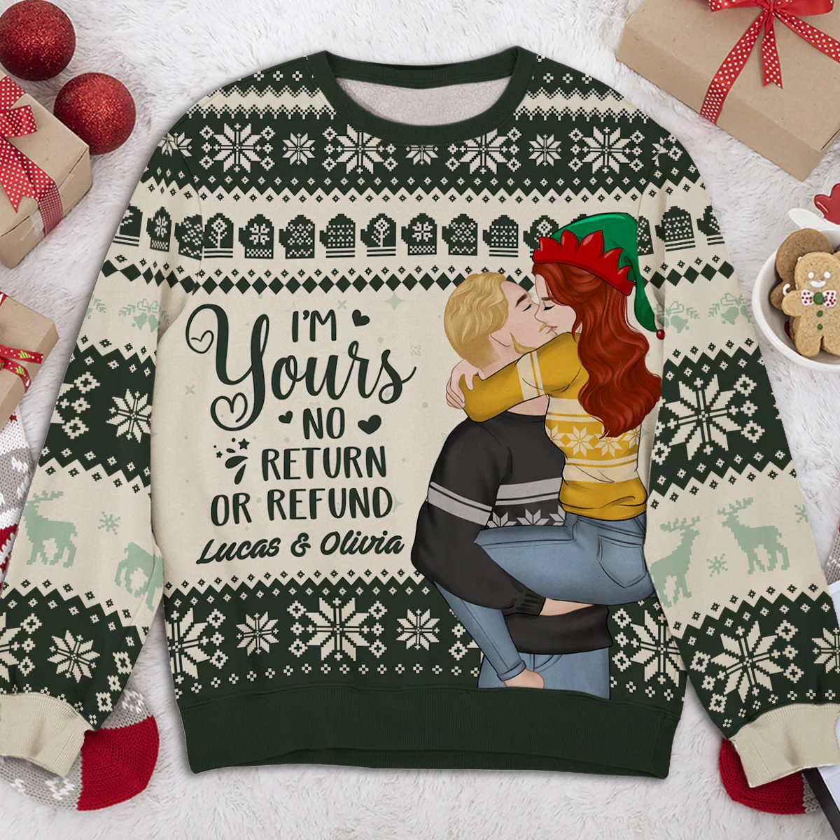 First Christmas - Personalized Custom All-over-print Sweatshirt - Image 2
