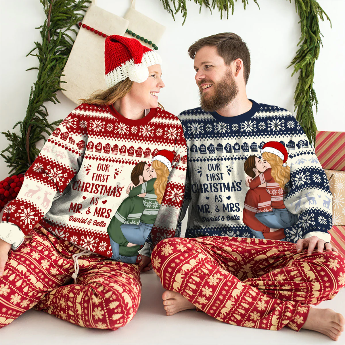 First Christmas - Personalized Custom All-over-print Sweatshirt - Image 3