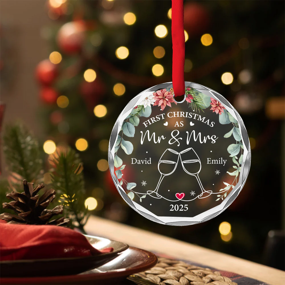 First Christmas - Personalized Custom Glass Ornament - Image 4
