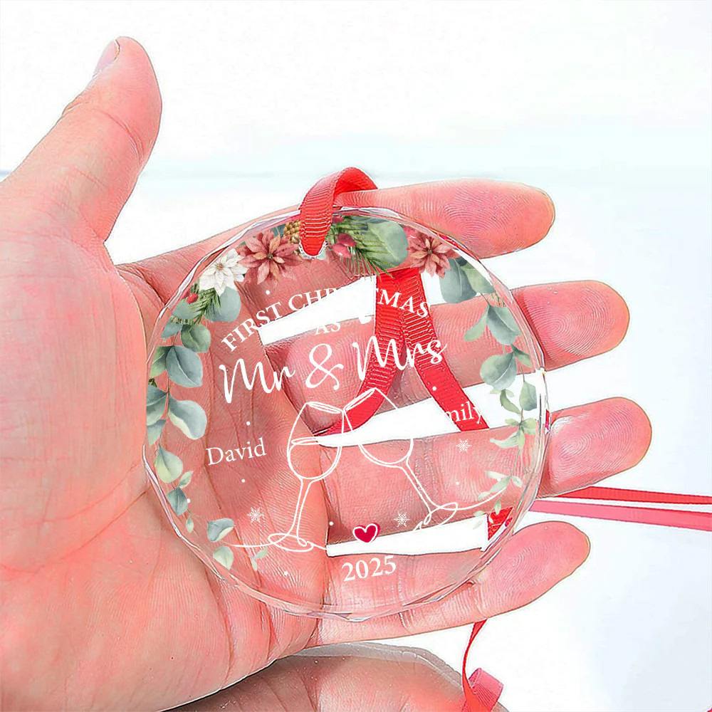 First Christmas - Personalized Custom Glass Ornament - Image 5