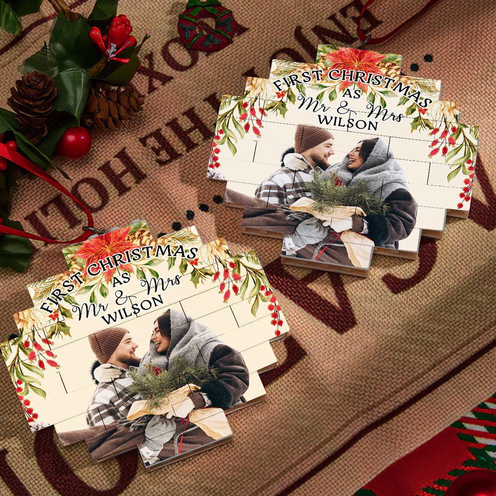 First Christmas - Personalized Custom Puzzle Ornament - Image 3