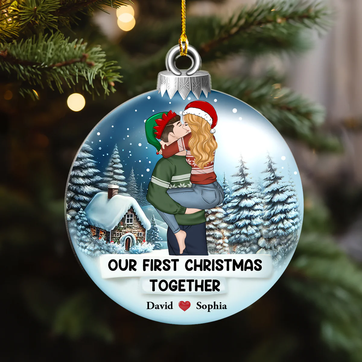 First Christmas Together - Personalized Custom Acrylic Ornament - Image 2
