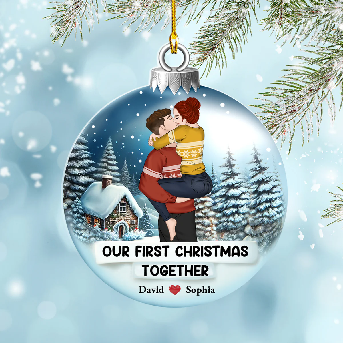 First Christmas Together - Personalized Custom Acrylic Ornament - Image 5