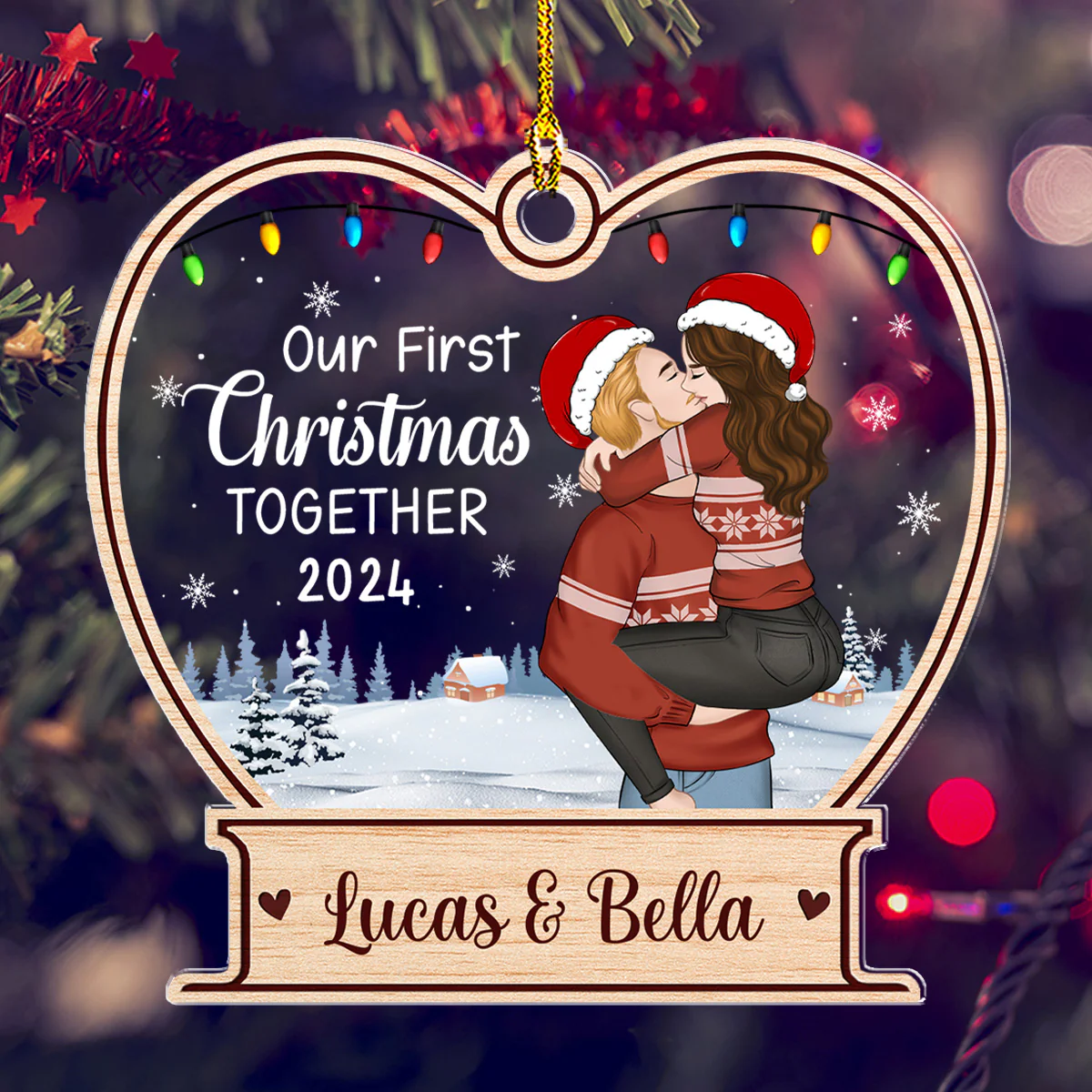 First Christmas Together - Personalized Custom Acrylic Ornament - Image 3