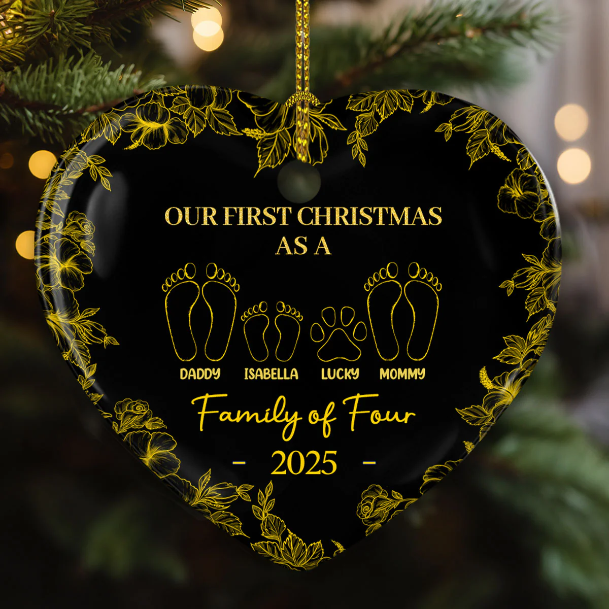 First Christmas Together - Personalized Custom Ceramic Ornament - Image 2