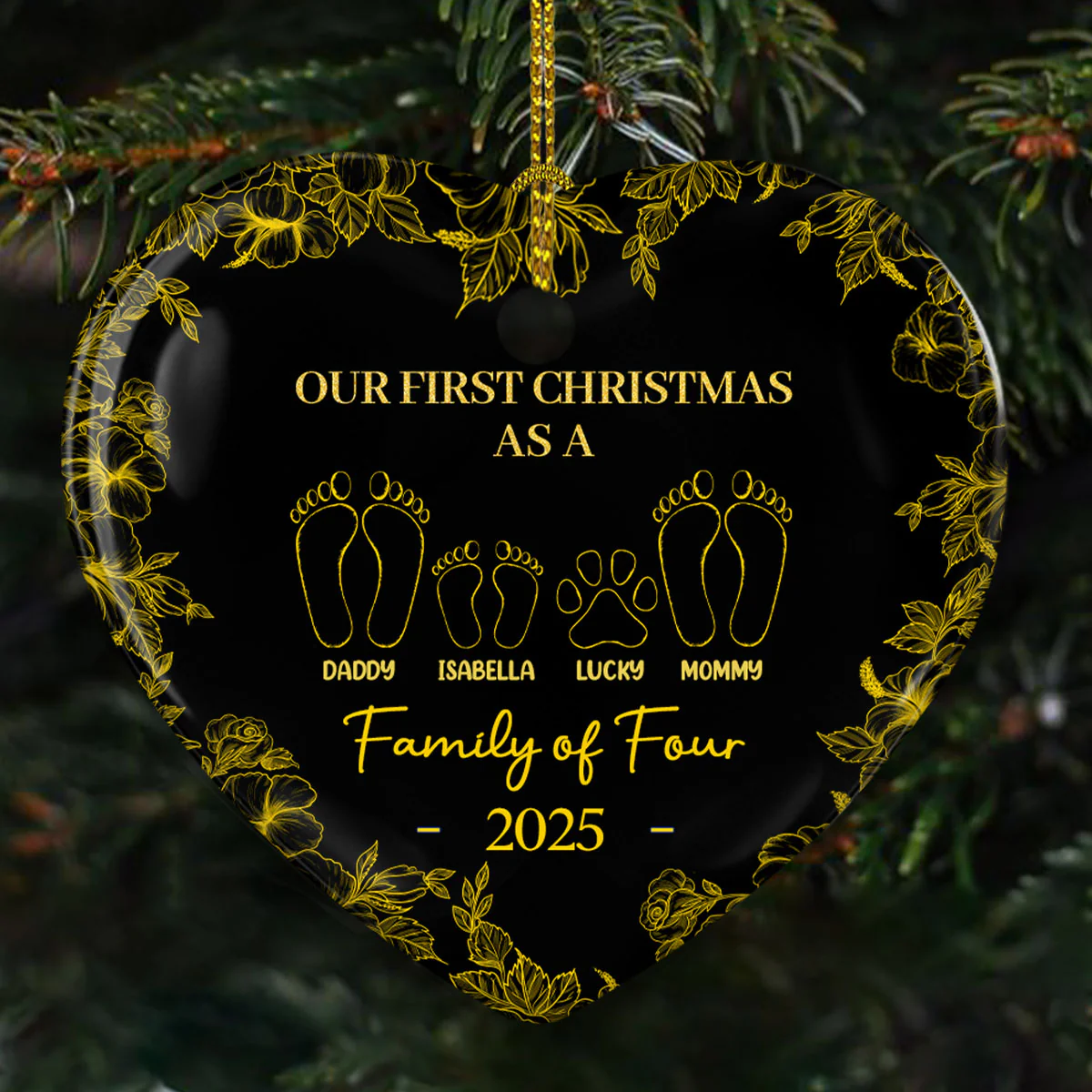 First Christmas Together - Personalized Custom Ceramic Ornament - Image 5