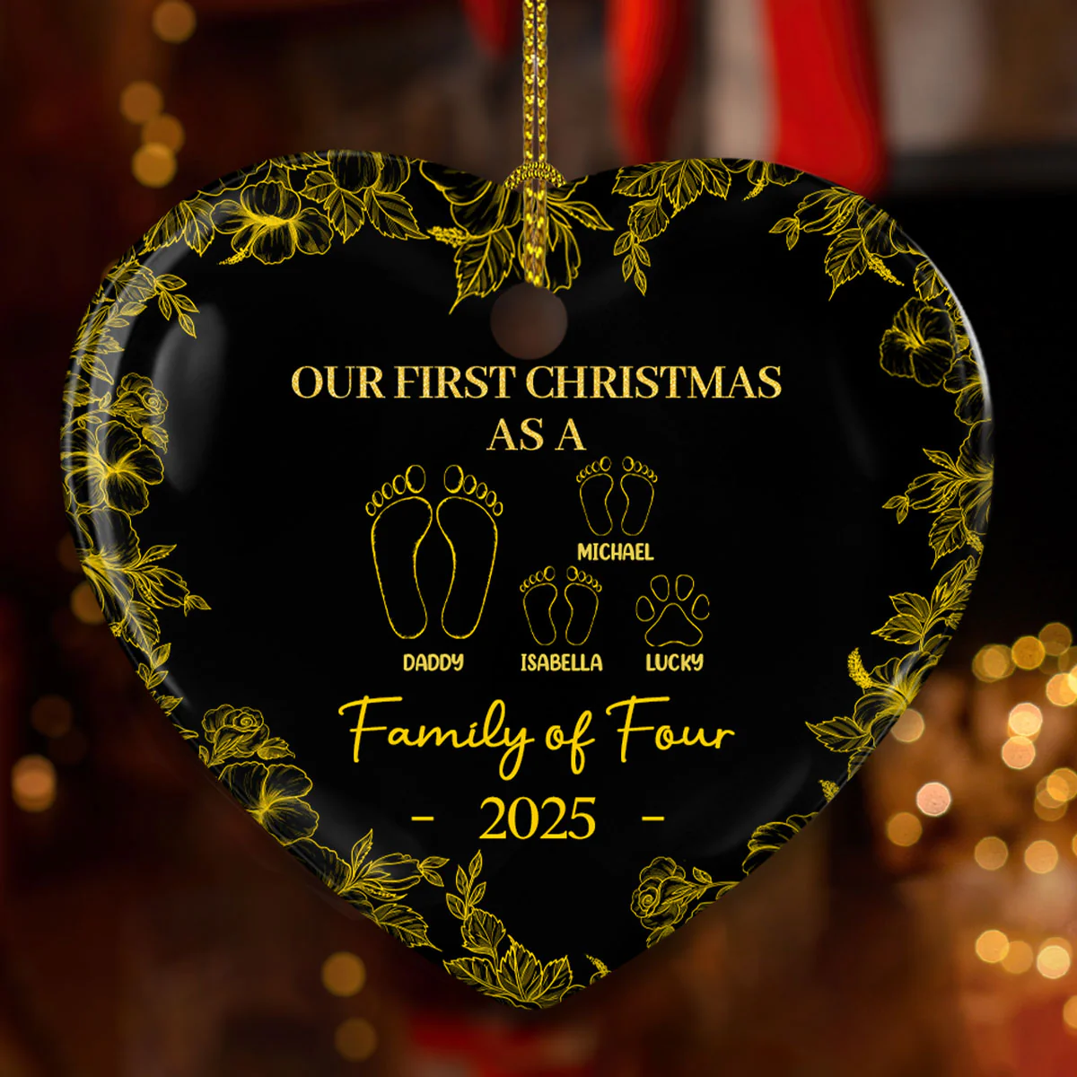 First Christmas Together - Personalized Custom Ceramic Ornament - Image 6