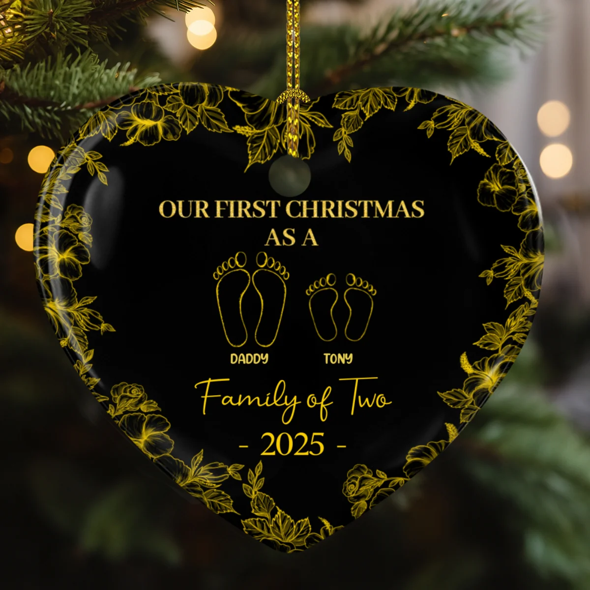 First Christmas Together - Personalized Custom Ceramic Ornament - Image 7