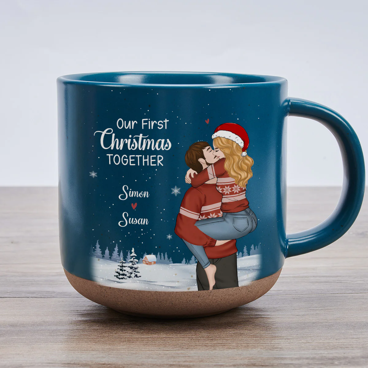 First Christmas Together - Personalized Custom Pottery Mug - Image 2