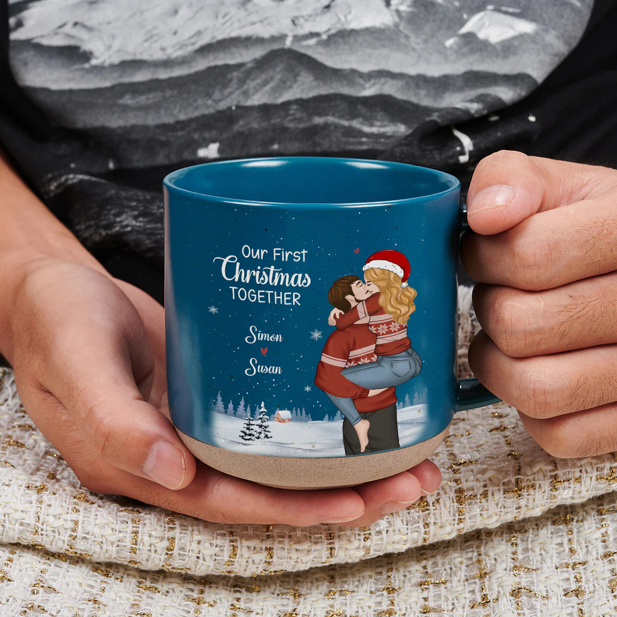 First Christmas Together - Personalized Custom Pottery Mug - Image 4