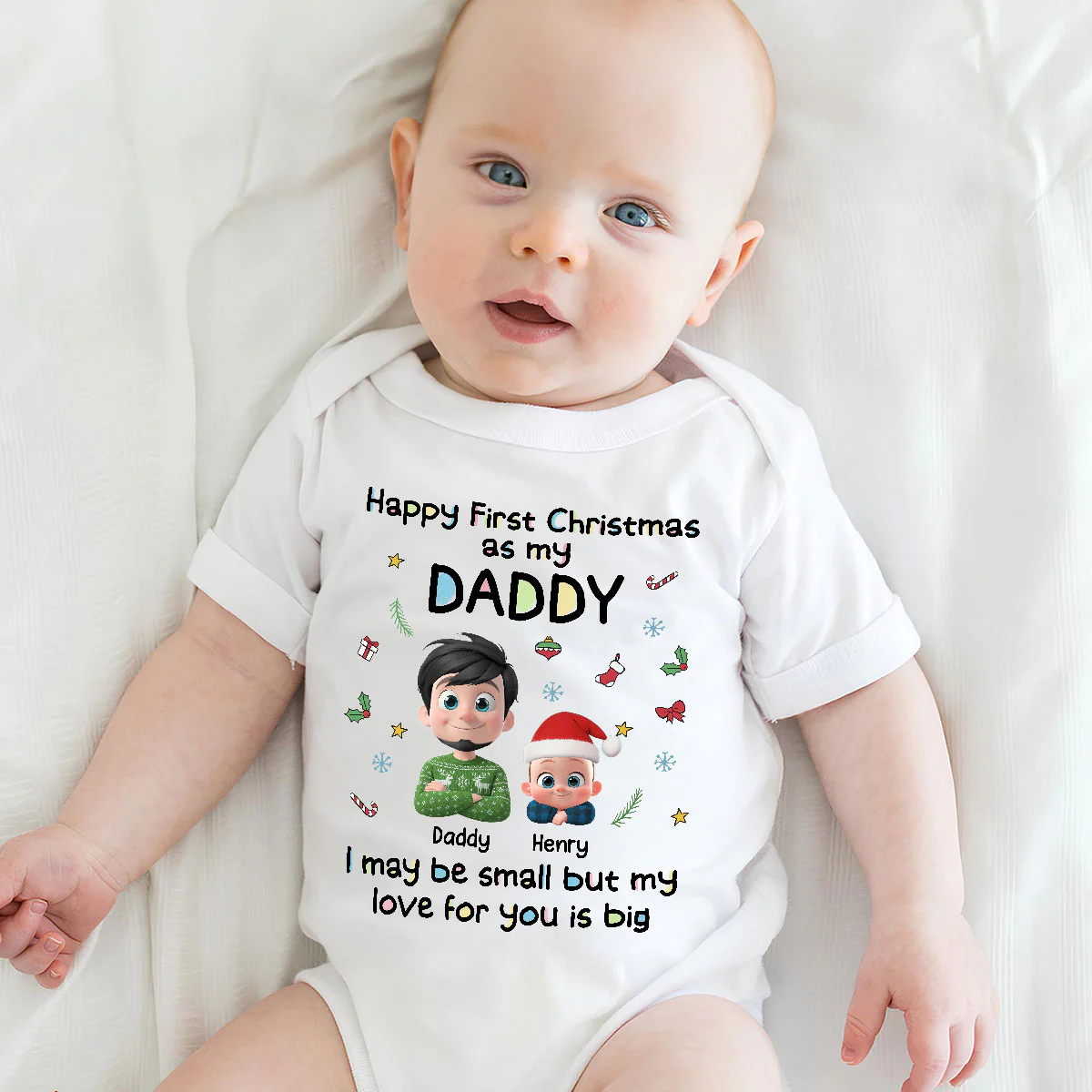 First Christmas With Baby - Personalized Custom Baby Onesie - Image 6