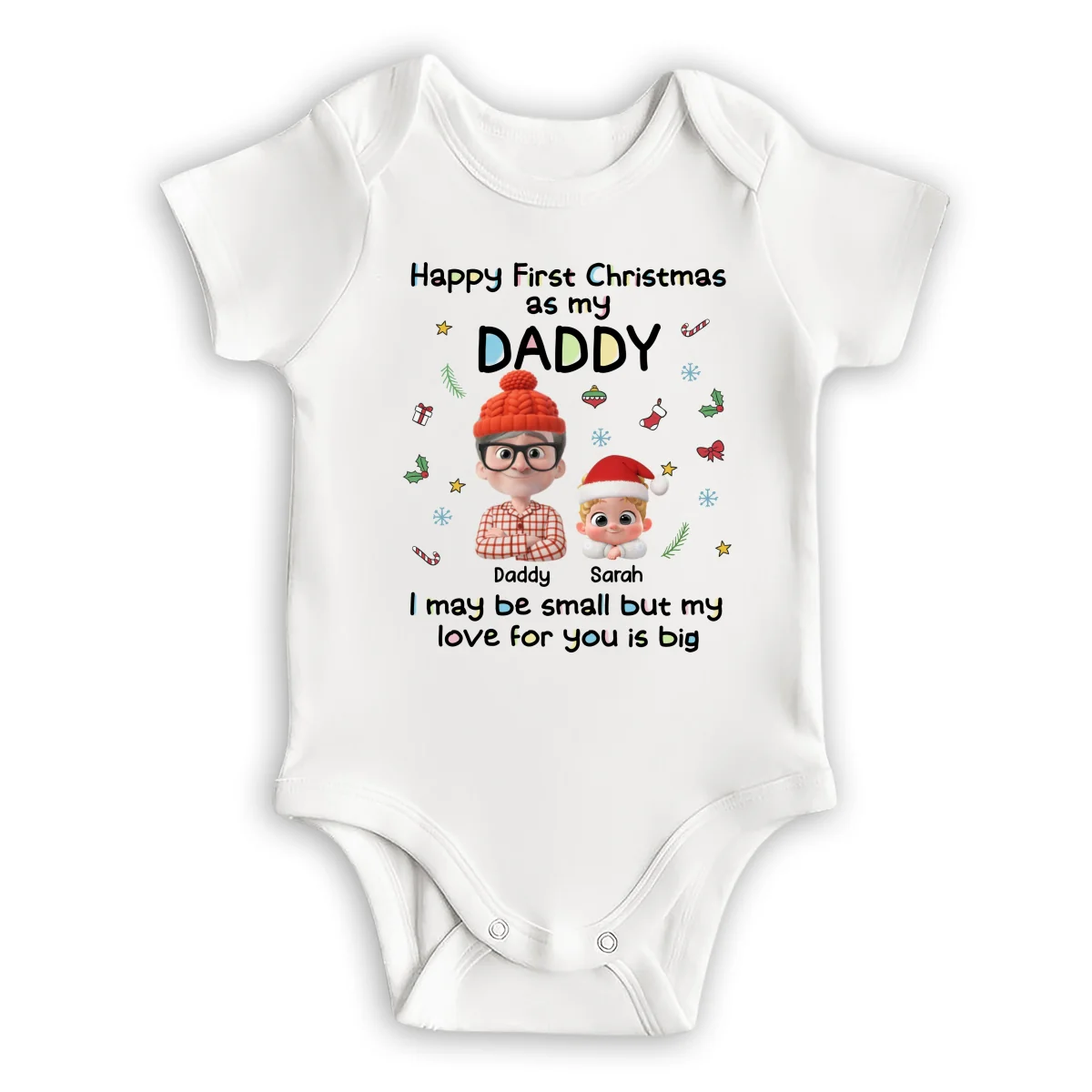 First Christmas With Baby - Personalized Custom Baby Onesie - Image 7