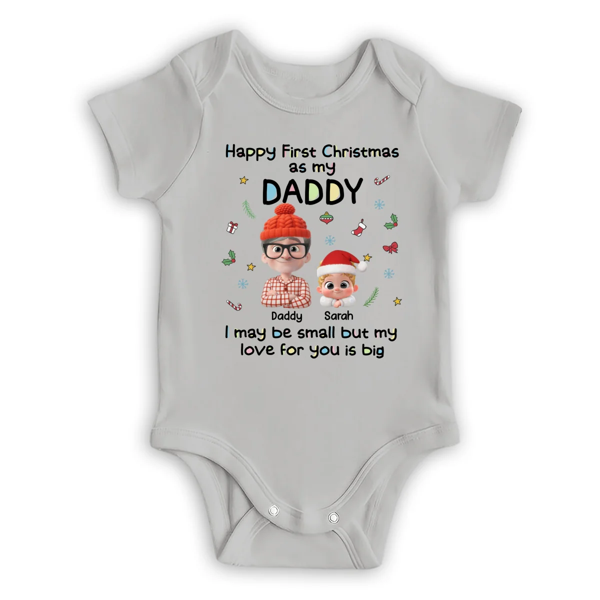 First Christmas With Baby - Personalized Custom Baby Onesie - Image 8