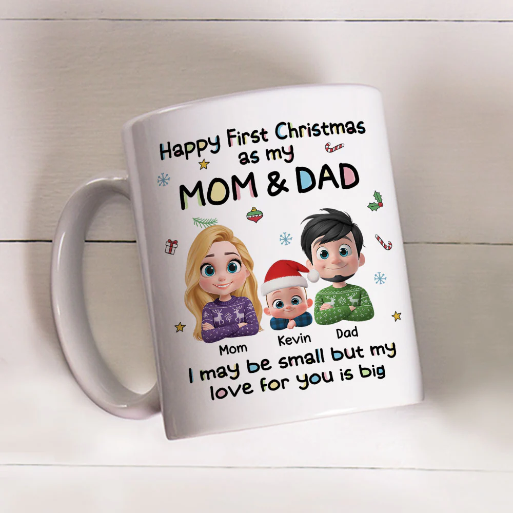 First Christmas With Mom And Dad - Personalized Custom Coffee Mug - Image 3