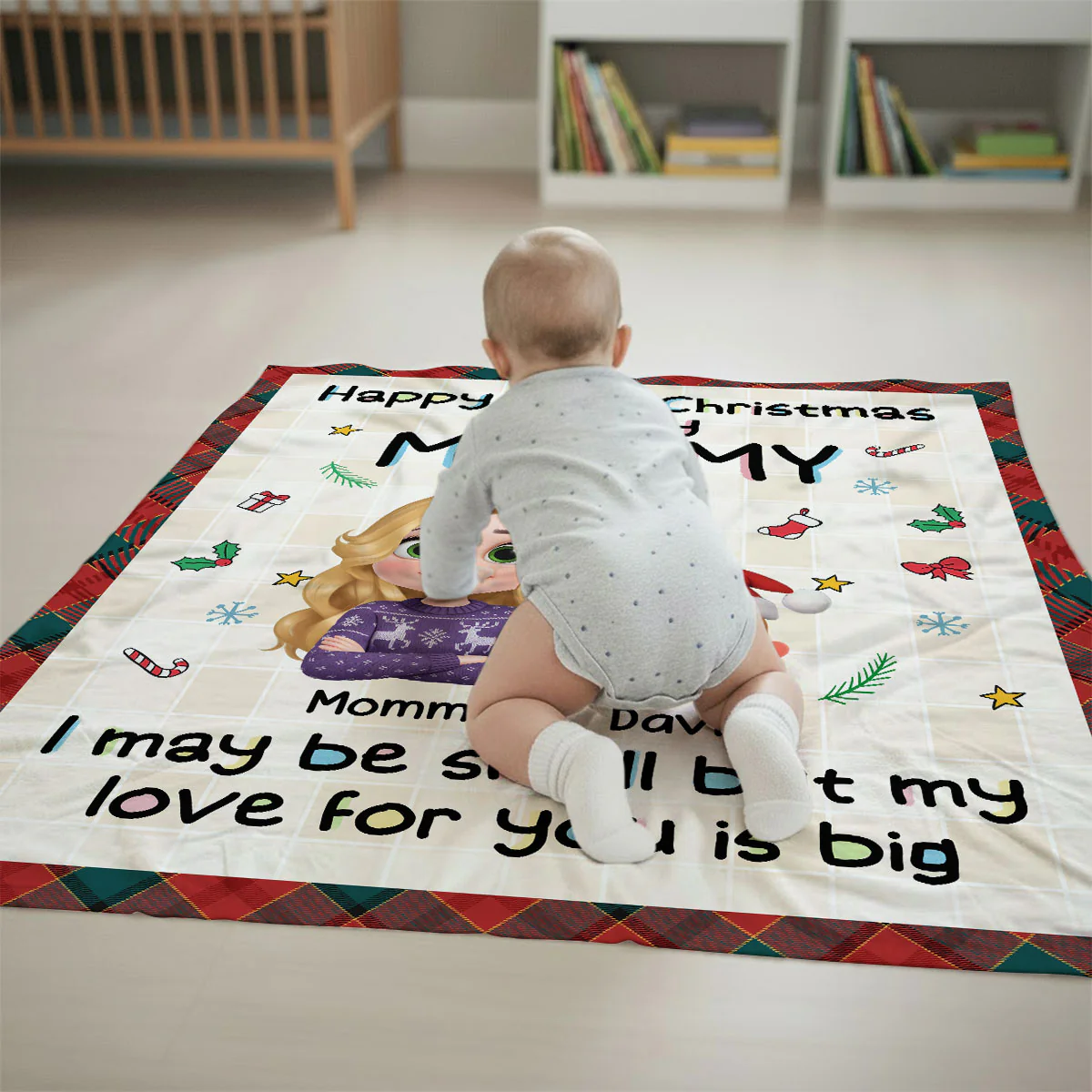 First Christmas With Mom - Personalized Custom Fleece Blanket - Image 4