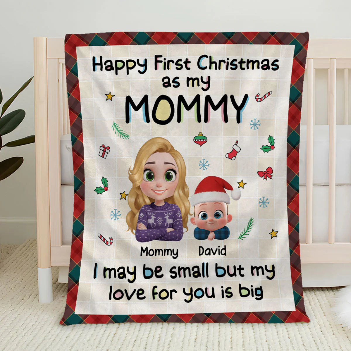 First Christmas With Mom - Personalized Custom Fleece Blanket - Image 6
