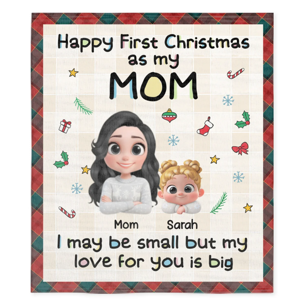 First Christmas With Mom - Personalized Custom Fleece Blanket - Image 7