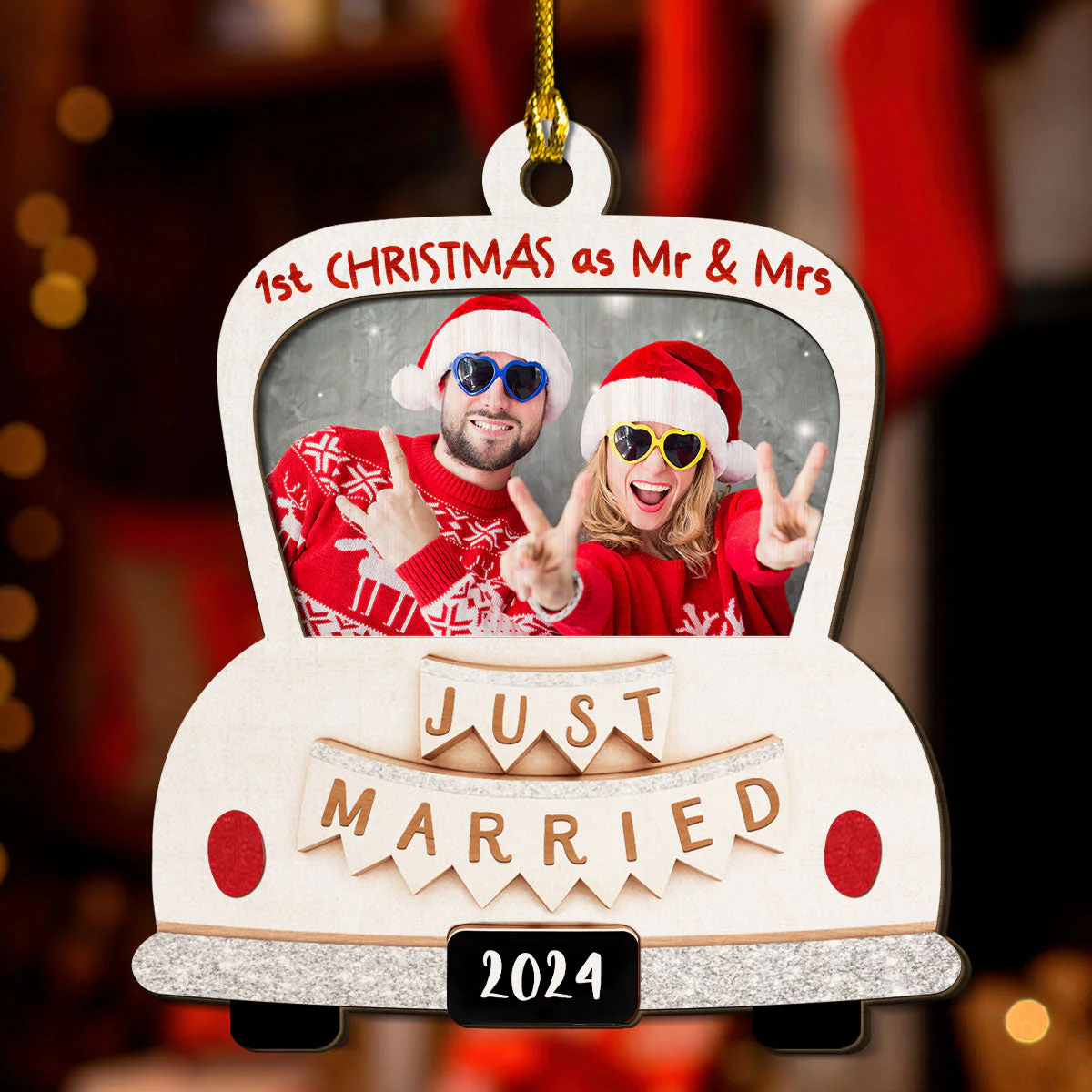 First Christmas With You - Personalized Custom 2-layered Wood Ornament - Image 3