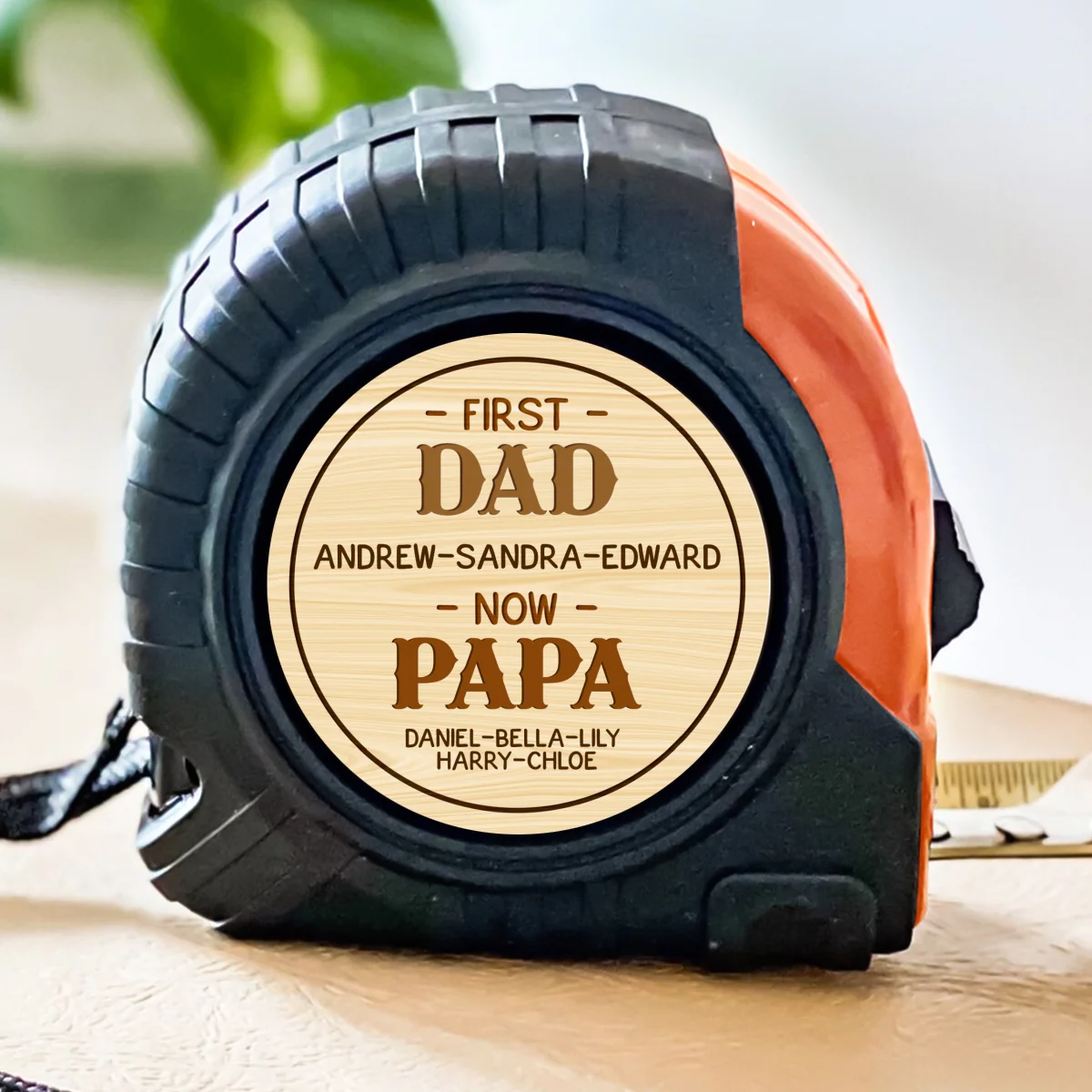 First Dad Now Grandpa - Personalized Custom Tape Measure - Image 5