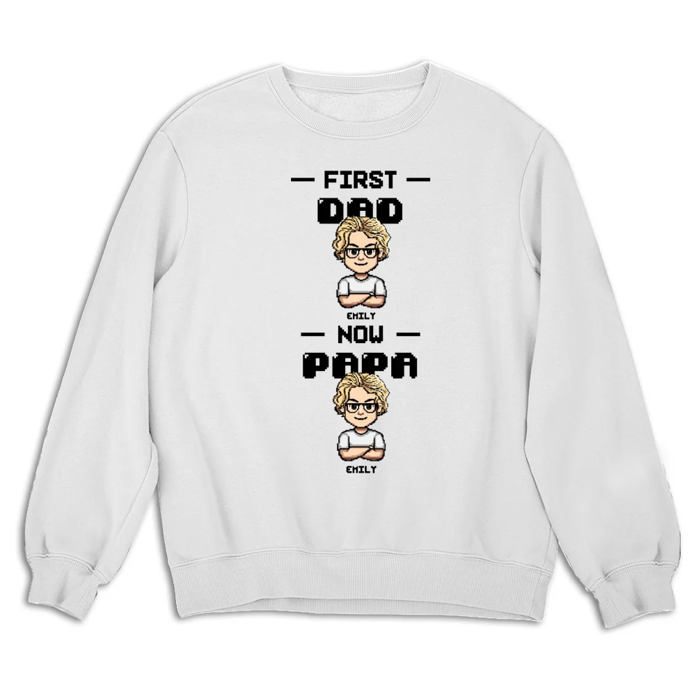 First Dad Now Papa Cartoon - Personalized Custom Shirt - Image 13