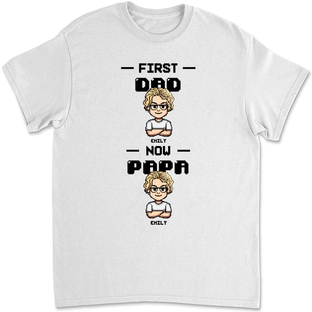 First Dad Now Papa Cartoon - Personalized Custom Shirt - Image 6