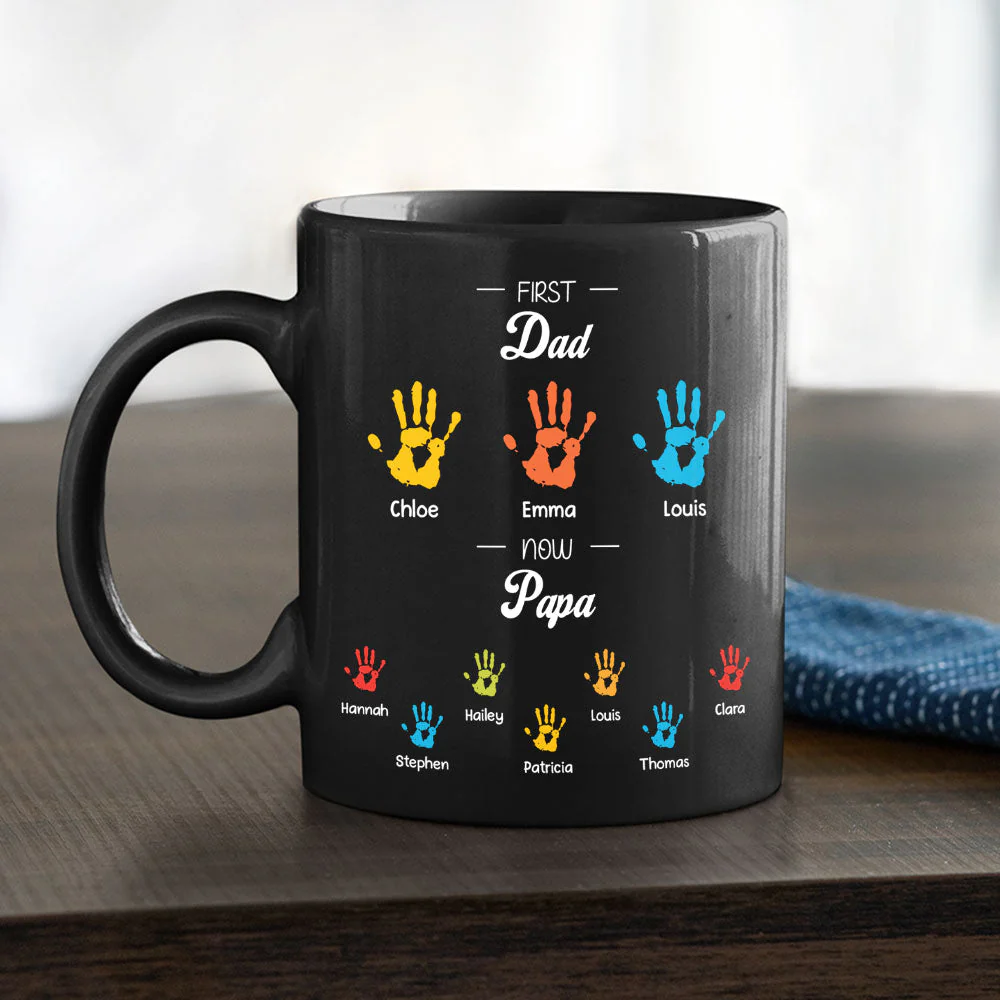 First Dad Now Papa - Personalized Custom Coffee Mug - Image 2
