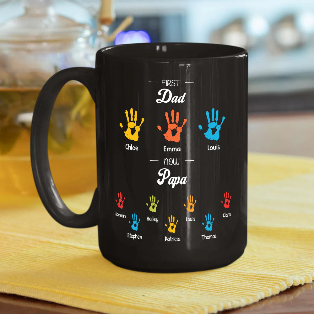First Dad Now Papa - Personalized Custom Coffee Mug - Image 4