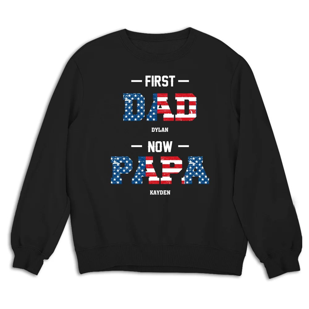 First Dad Now Papa - Personalized Custom Shirt - Image 13
