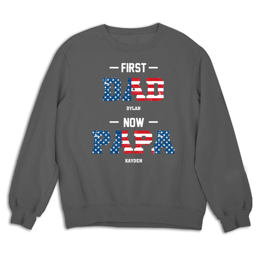 First Dad Now Papa - Personalized Custom Shirt - Image 14
