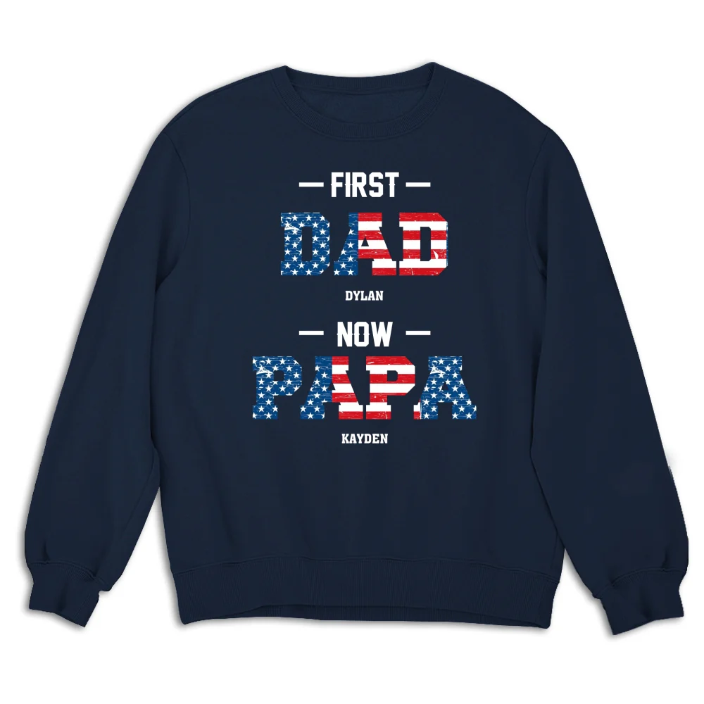 First Dad Now Papa - Personalized Custom Shirt - Image 15