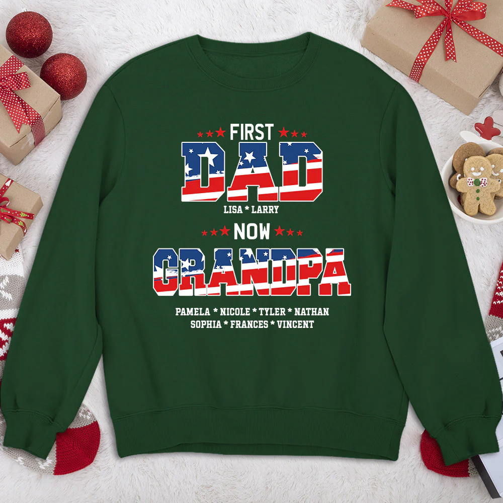 First Dad Now Papa - Personalized Custom Shirt - Image 5
