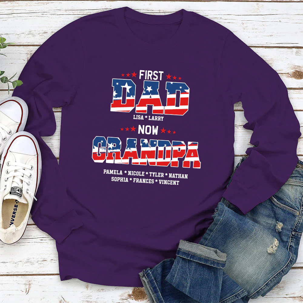 First Dad Now Papa - Personalized Custom Shirt - Image 6