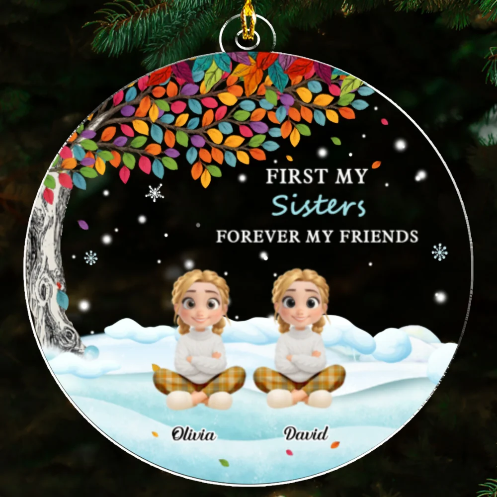First Family Forever My Friends - Personalized Custom Acrylic Ornament - Image 7
