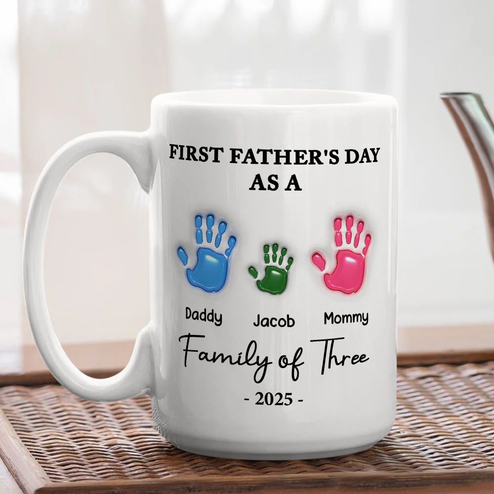 First Father Day - Personalized Custom 3D Inflated Effect Mug - Image 4