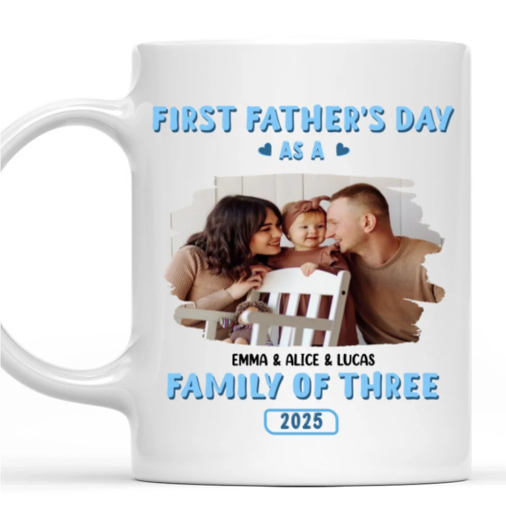 First Father Day Photo - Personalized Custom Coffee Mug - Image 3
