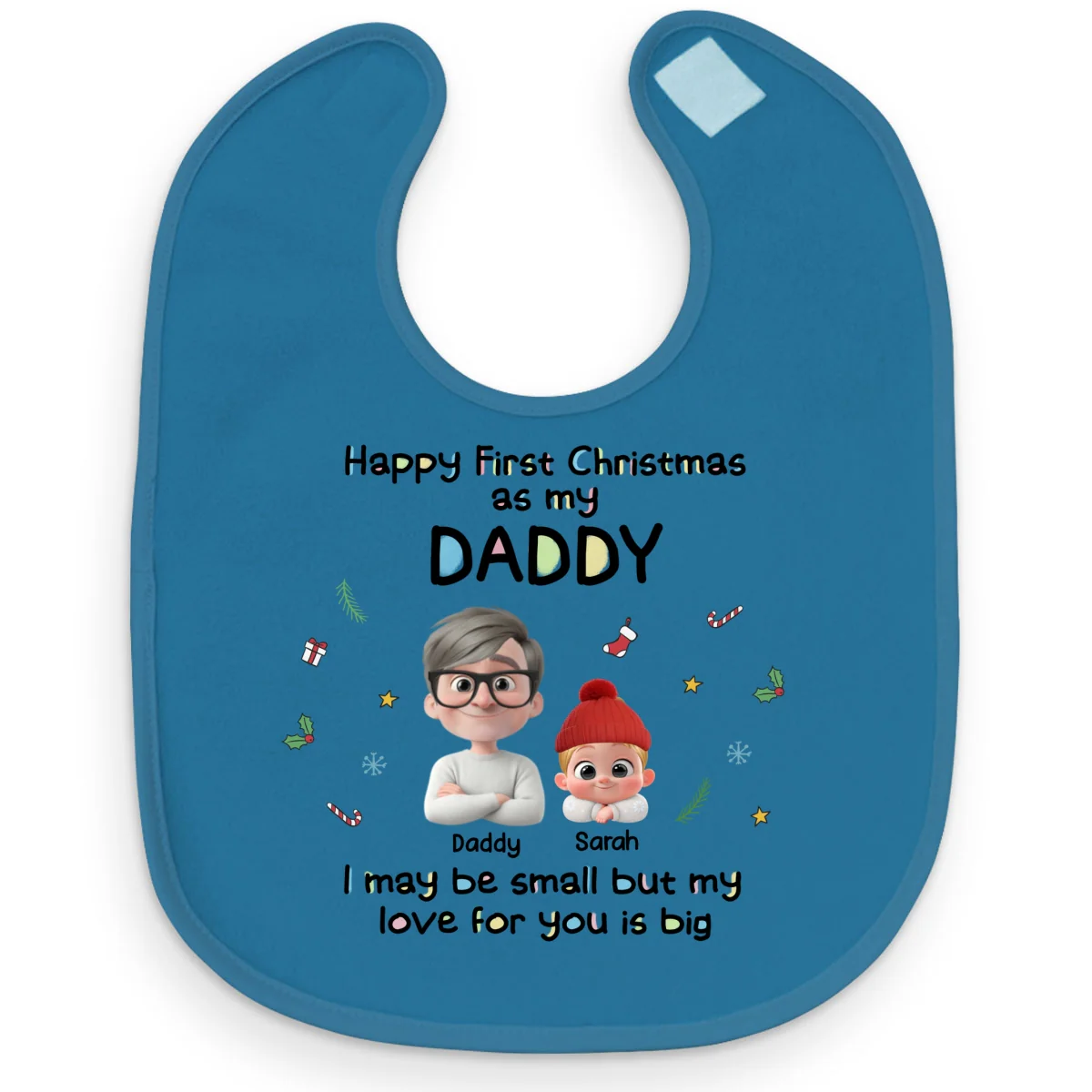 First Christmas Day With Baby - Personalized Custom Baby Bib - Image 10