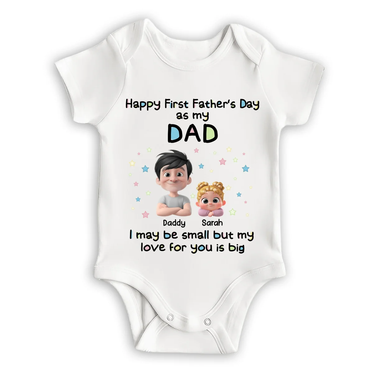 First Father Day With Baby - Personalized Custom Baby Onesie - Image 6