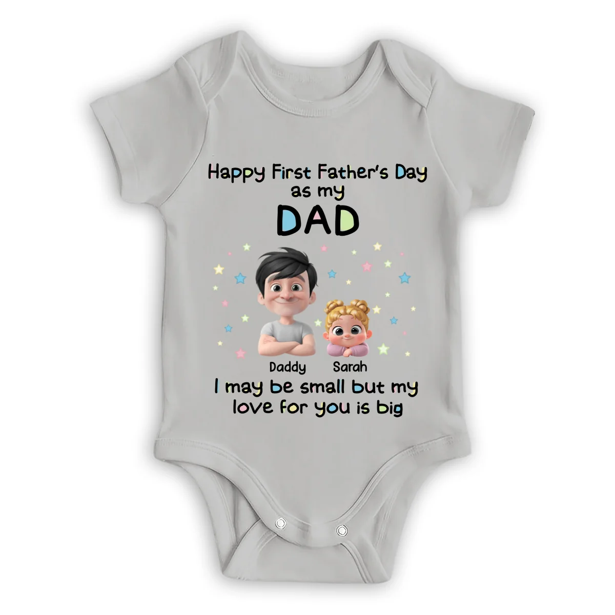 First Father Day With Baby - Personalized Custom Baby Onesie - Image 7